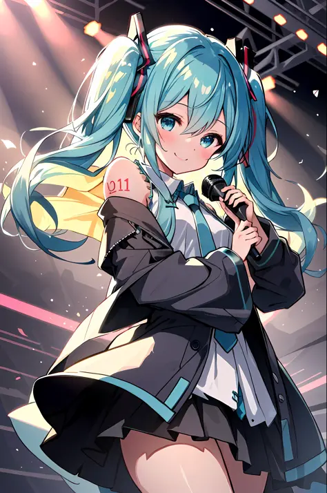 masterpiece, best quality, ultra-detailed, illustration, an extremely delicate and beautiful,
1girl, solo, light smile,
Hatsune ...
