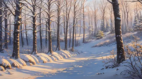 thicket, nature, resort, (day: 1.2), ((natural lighting)), clear focus, (long shot: 1.1), watercolor, painting, (winter: 1.2)