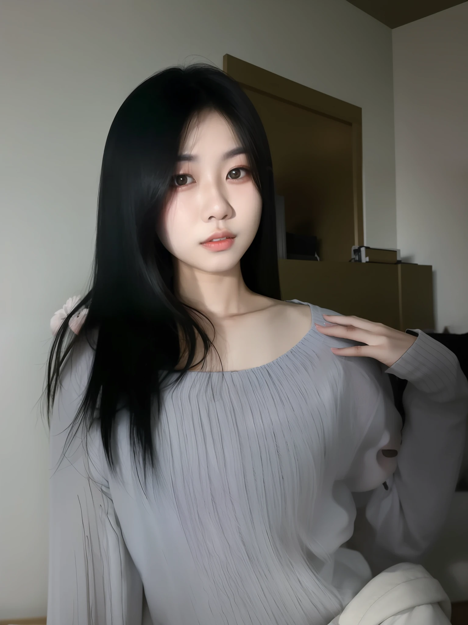 araffed asian woman with long black hair posing for a picture, korean girl, 18 years old, 2 2 years old, korean woman, 19-year-old girl, 21 years old, asian girl, chinese girl, 2 3 years old, 1 6 years old, 2 7 years old, 2 8 years old, xintong chen