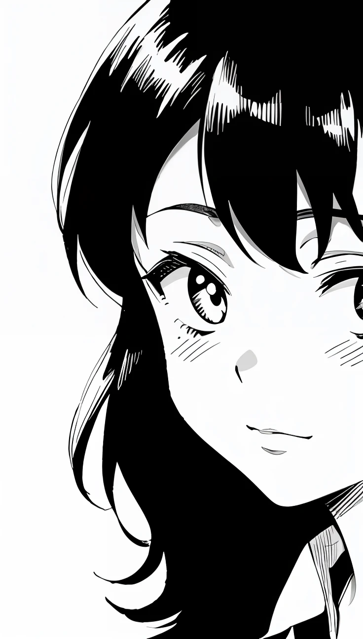 a close up of a person with a black and white picture, kentaro miura manga art style, BW close-up - upward contoured face,Cute sister， schoolgirls, Impeccable， Tumblr, intense black line art, kentaro miura manga style, black and white manga style, Sideburns, inspirado em Okumura Masanobu, thick black lineart, in kaethe butcher, subtle anime style