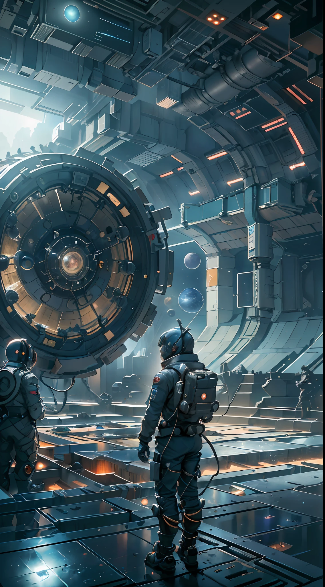 A captivating depiction of a space station floating in the vast expanse of the universe, (stunning cosmic backdrop), (detailed spacecraft design), (realistic rendering), (impressive scale and proportions), (futuristic architecture), (attention to scientific accuracy), (intricate mechanical details), (immersive lighting effects), (awe-inspiring sense of vastness), trending on ArtStation, (trending on CGSociety), (showcasing the wonders of space exploration), (evokes a sense of technological advancement), (highly detailed space environment), (impressive attention to texture and materials), (depiction of astronauts or extraterrestrial life), (conveys a sense of tranquility and awe), (capturing the beauty and mysteries of the cosmos), (skillful portrayal of depth and perspective),vortex,houtufeng,The wreckage of a giant space ship