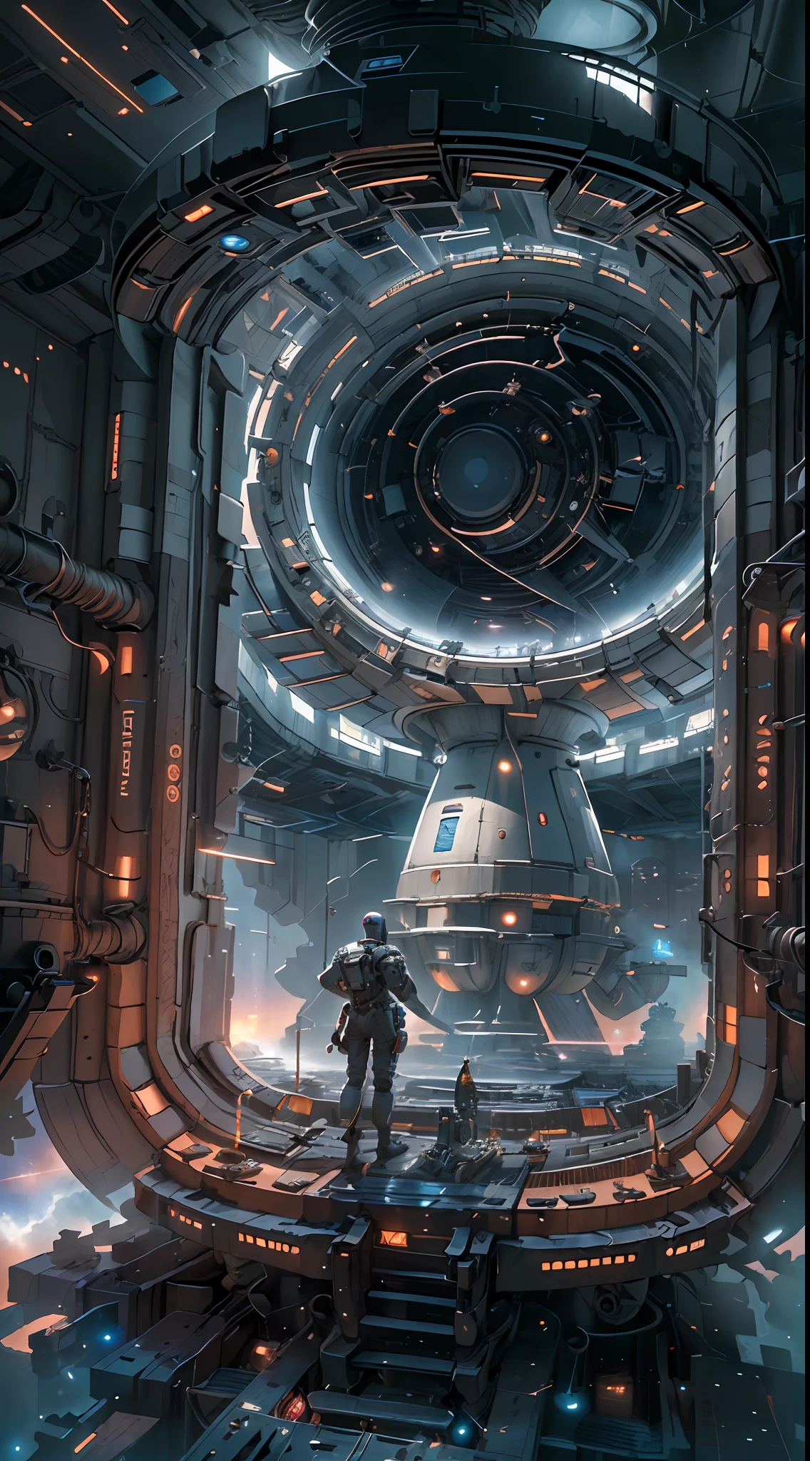 A captivating depiction of a space station floating in the vast expanse of the universe, (stunning cosmic backdrop), (detailed spacecraft design), (realistic rendering), (impressive scale and proportions), (futuristic architecture), (attention to scientific accuracy), (intricate mechanical details), (immersive lighting effects), (awe-inspiring sense of vastness), trending on ArtStation, (trending on CGSociety), (showcasing the wonders of space exploration), (evokes a sense of technological advancement), (highly detailed space environment), (impressive attention to texture and materials), (depiction of astronauts or extraterrestrial life), (conveys a sense of tranquility and awe), (capturing the beauty and mysteries of the cosmos), (skillful portrayal of depth and perspective),vortex,houtufeng,The wreckage of a giant space ship