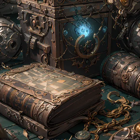 An ancient book with intricate engravings, containing forgotten spells and enchantments, Evokes a sense of wonder and curiosity, Dramatic lighting from an unknown source, Fantasy, intricate details, good anatomy, perfectly drawn, Insane detailed, 4k, cinem...