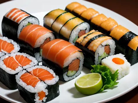 Sushi en primer plano. Alta calidad, ultra detalles, hyperrealista --auto