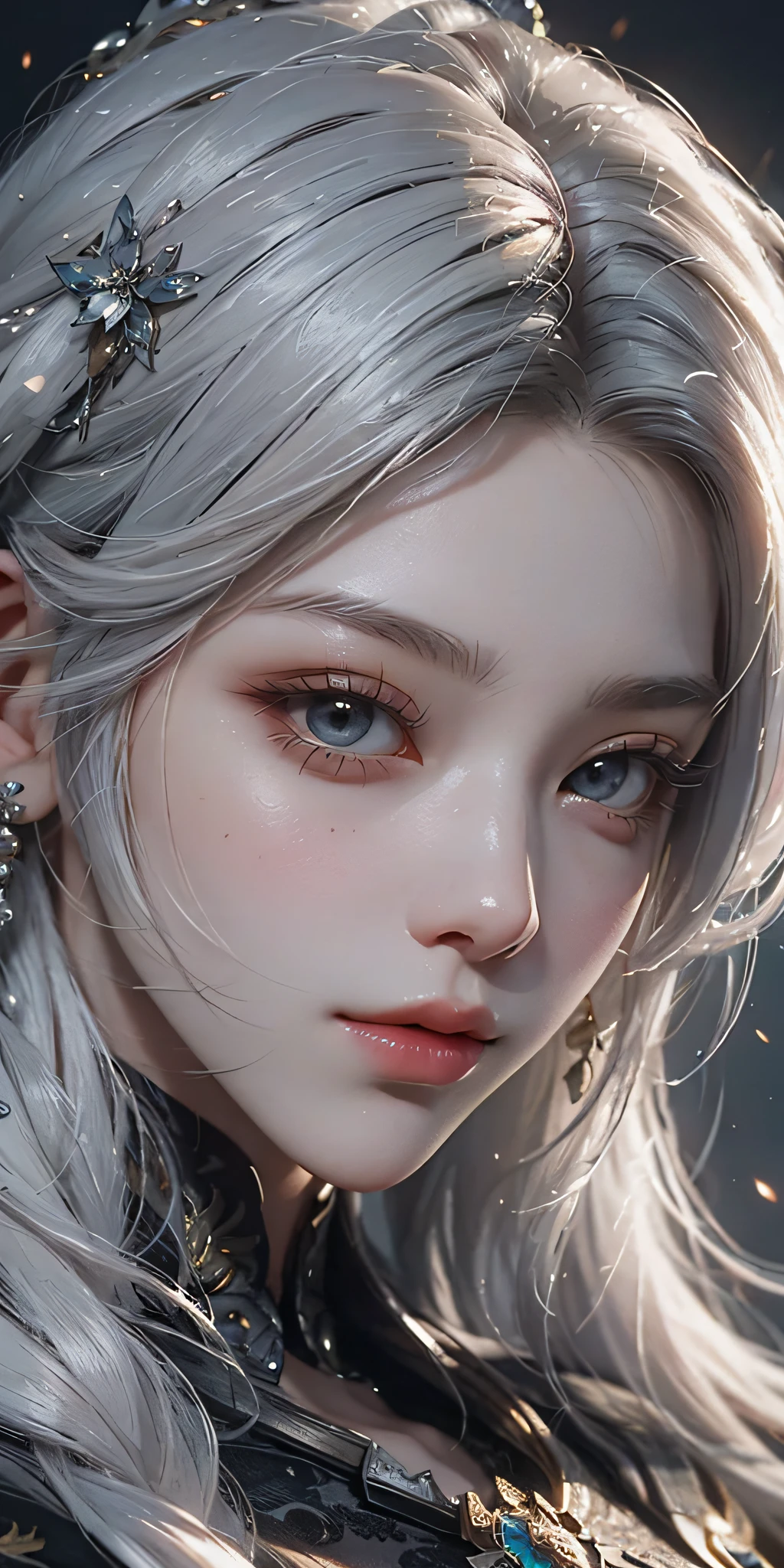 a close up of a woman with white hair and a white mask, beautiful character painting, guweiz, artwork in the style of guweiz, white haired deity, by Yang J, epic exquisite character art, stunning character art, by Fan Qi, by Wuzhun Shifan, guweiz on pixiv artstation