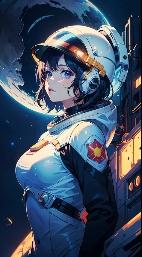 (((masterpiece,best quality,an extremely delicate and beautiful,illustration))),
(from side,medium long shot),
((a cute_detailed_girl in spacesuit,beautiful_detailed_face in aerospace_helmet)),(((upper body))),(disheveled hair:0.3),
(((clouds:0.3),multiple...