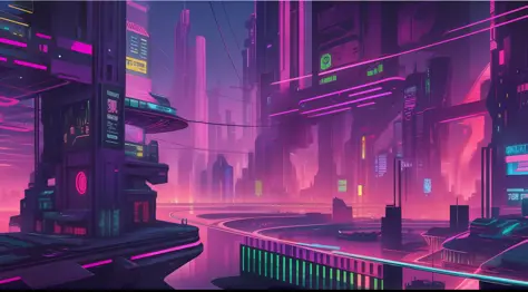 a high-tech cyberpunk city