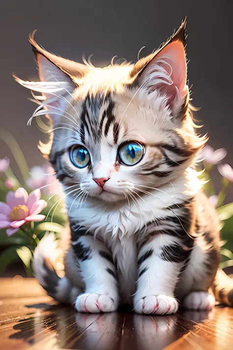 Colorful cat posing cat, Ultra high resolution and ultra high