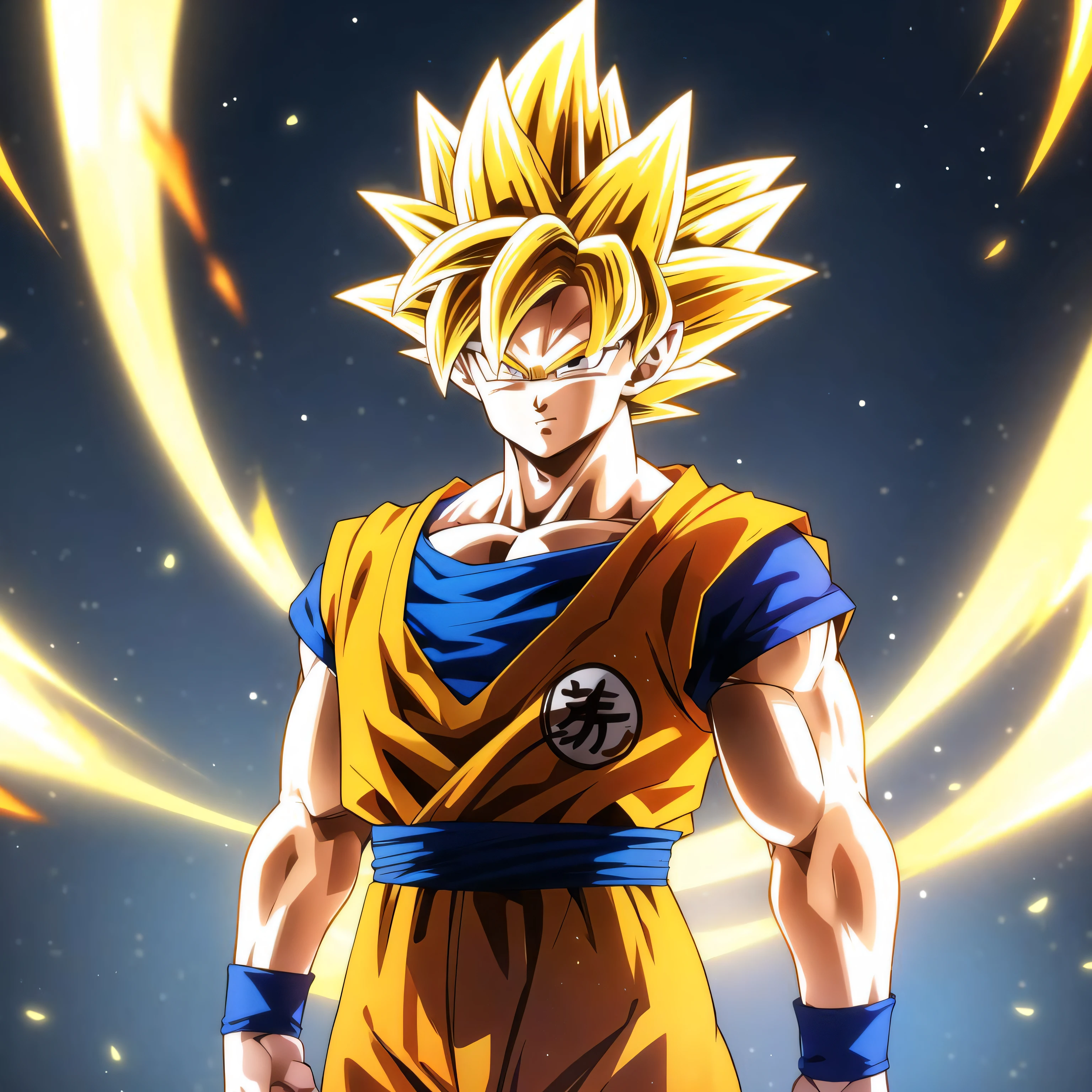 son_goku, super_saiyan, yellow_hair, aura - SeaArt AI