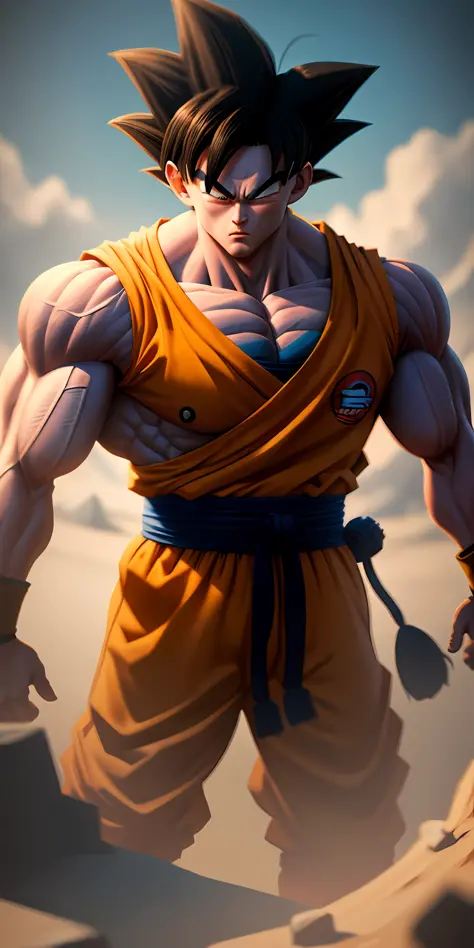 GOKU Dragon Ball super strong muscle, ultra detail, octane rendering, 16k