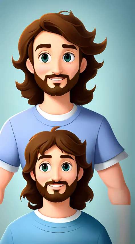 Qualidade de arte original, imagem de rosto , realistic and beautiful character animation style Jesus God, standing posture, han...