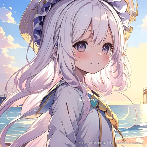 Anime girl with hat and rabbit in hand, Ayaka Genshin impact, maplestory mouse, alchemist girl, character art of maple story, Splash art anime Loli, A scene from the《azur lane》videogame, small curvaceous loli, 《azur lane》role, azur lane style, Genshin, map...