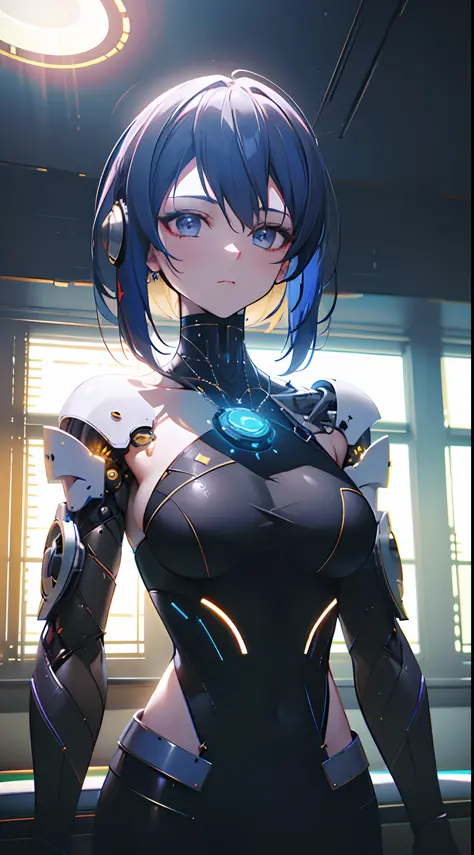 ((best quality)), ((masterpiece)), (detailed:1.4), 3d, an image of a beautiful cyber female android,hdr (high dynamic range),ray...