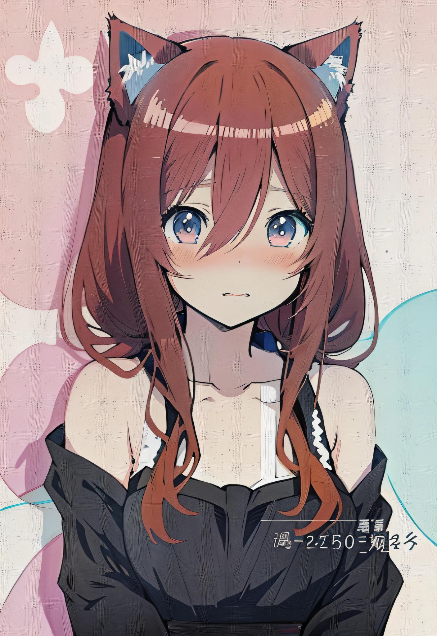 Anime art for girl with cat ears and black dress, Anime Huaifu, anime visual of a cute girl, Anime moe art style,  An anime girl, (Anime girl), portrait anime girl, up of young anime girl, portrait of cute anime girl, Miku Nakano, Cute anime girl, Waifu, Portrait of an anime girl, Anime girl，Shy girl，adolable