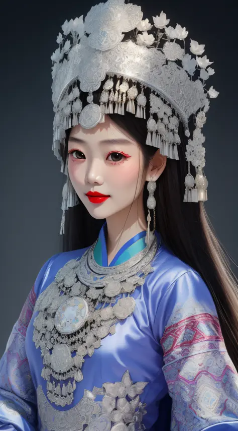 (illustration:1.3) Beautiful Hmong girl with Hmong costume (by Artist Anna Dittman:1), (((Masterpiece))), (((Best quality))), ((Ultra-detailed)),(Detailed light),((An extremely delicate and beautiful)),mix4,Urzang-6500-V1 Edition.1, PureErosFace_V1, 1girll...