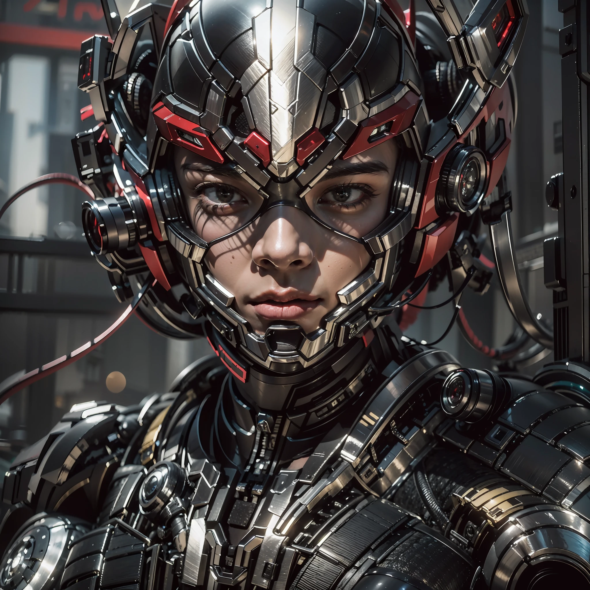 1boy ，Perfect facial features，Handsome face，Put on a metal mech in Spider-Man-style，Machinary，Mecha，Photorealsitic，metalictexture，Metal armor，eyes looking at the lens，best qualtiy，c4d渲染，rendering by octane，Cinematic quality，tmasterpiece，16k