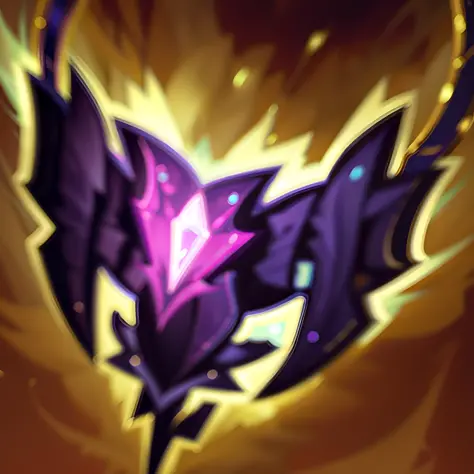 8K,Real materials,HD detail textures,，Close-up of purple and black flowers，yellow backdrop, heavy jpeg artifact blurry, league of legends inventory item, heartstone original art style, style of league of legends, leblanc, league of legends arcane, league o...