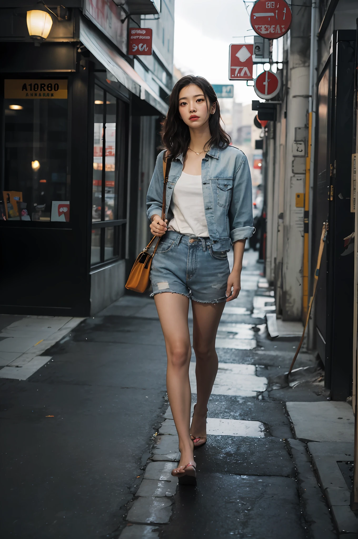 fashion model, candid street photography, casual clothes, full body, by lee jeffries, nikon d850, film stock photograph ,4 kodak portra 400 ,camera f1.6 lens ,rich colors ,hyper realistic ,lifelike texture, dramatic lighting , cinestill 800