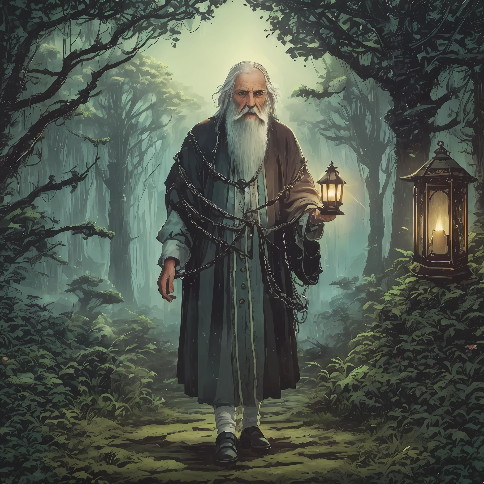 The Hermit card in the Tarot depicts an elderly man with a long beard and gray hair, dressed in simple clothes and holding a lantern in his hand. He is in a contemplative posture, his gaze fixed on the ground as he walks slowly with the aid of a cane. The Hermit is a symbol of wisdom, introspection and spiritual pursuit. Its appearance reflects the years of experience and knowledge accumulated over time. It represents the search for inner truth and the desire to connect with the deepest self. The lantern in his hand symbolizes the light of wisdom he carries with him, illuminating the path of people seeking guidance and understanding. The Hermit walks alone, away from the outside world, in search of answers and meaning. He reminds us of the importance of withdrawing from the noise and hustle and bustle of the world to reflect on our lives and find our own truth. The Hermit's letter encourages us to seek inner wisdom, to ask deep questions, and to find answers within ourselves. It is an invitation to introspection, self-knowledge, and the spiritual journey in search of enlightenment.