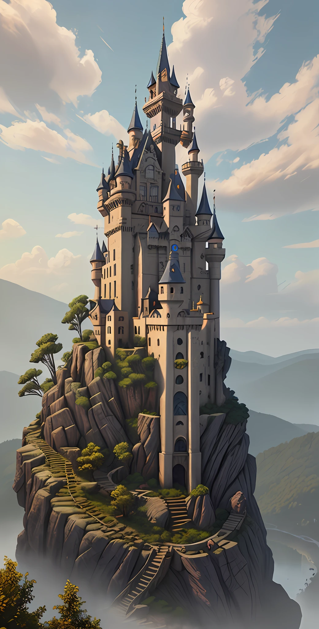 colorful, A forbidden castle high up in the mountains, pixel art, (intricate details:1.12), hdr, (intricate details, hyperdetailed:1.15), (natural skin texture, hyperrealism, soft light, sharp:1.2), game art, key visual, surreal