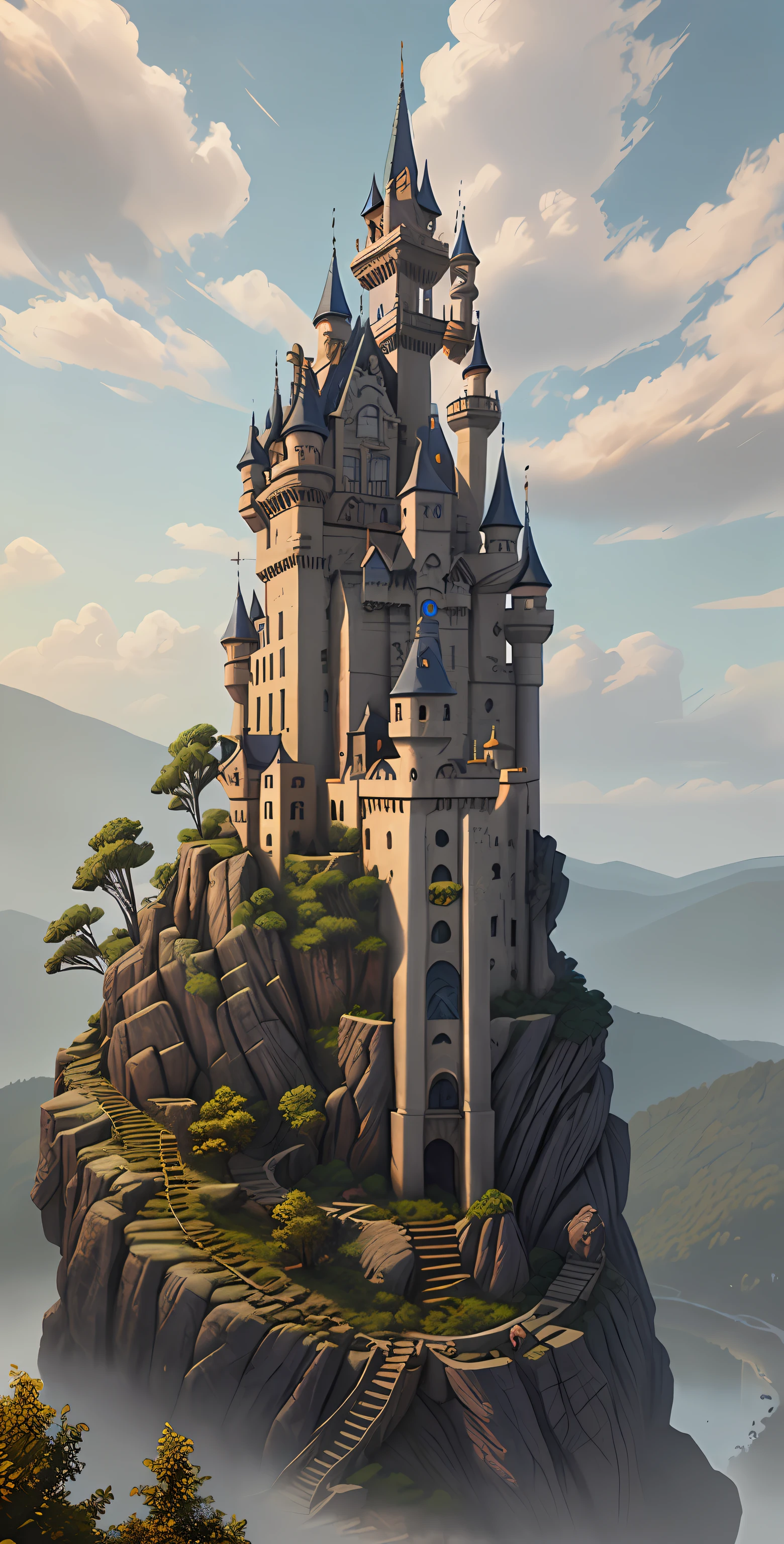 colorful, A forbidden castle high up in the mountains, pixel art, (intricate details:1.12), hdr, (intricate details, hyperdetailed:1.15), (natural skin texture, hyperrealism, soft light, sharp:1.2), game art, key visual, surreal