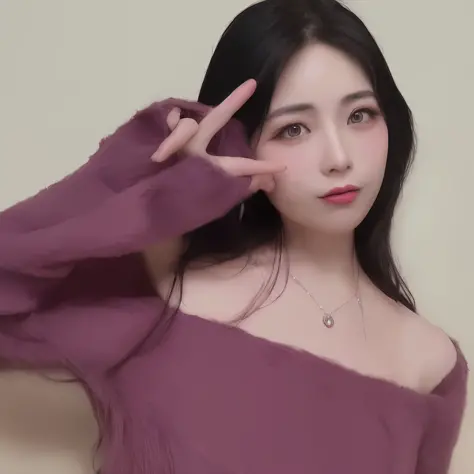 Arapei woman in purple sweater poses for a photo, ulzzangs, dilraba dilmurat, 19-year-old girl, Choi Hyun-hwa, Korean girl, xint...