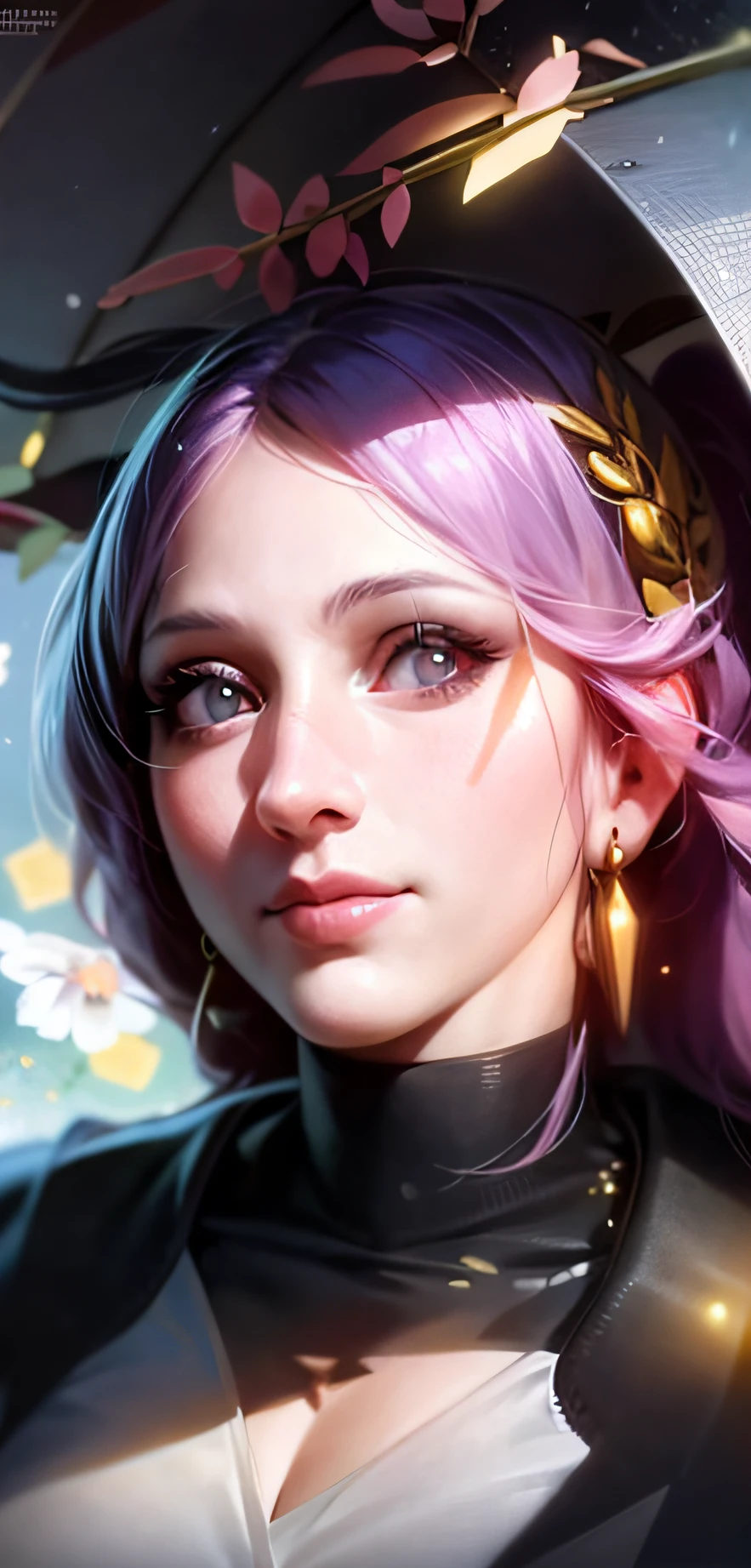 Anime-Mädchen mit lila Haaren und einem rosa Regenschirm im Regen, 8k artgerm bokeh, realistischer Kunststil, detailed digitale Anime-Kunst, Kawaii realistisches Porträt, digitale Anime-Kunst, artgerm portrait, artgerm. Hohe Detailliertheit, ! dream artgerm, Anime-Kunst-Tapete 4k, Anime-Kunst-Hintergrundbild 4k, digitale Kunst im Anime-Stil