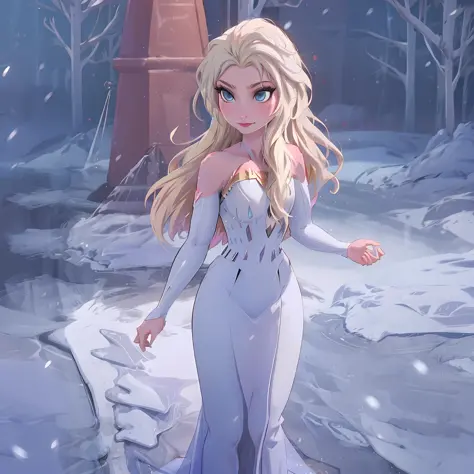 Snow_queen_Elsa, (Blonde hair),Captain Marvel
