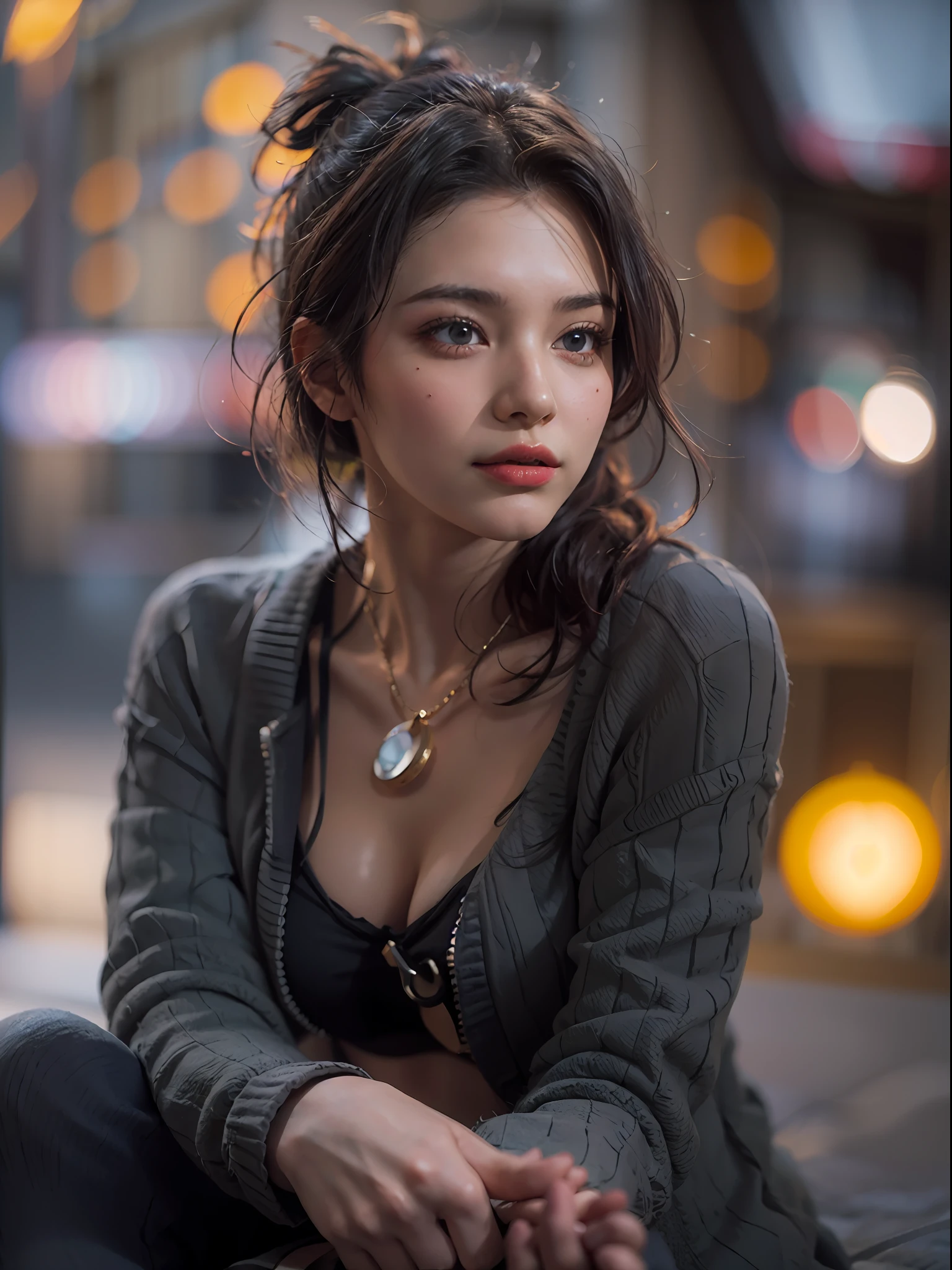 500R,((an woman sitting )),bright background,masterpiece,best quality,super detailed,high resolution,very detailed,8k uhd, (fidelity, fidelity: 1.5) , realistic, (natural light), (bokeh: 1.5), (depth of field), bokeh background, amazing, fine detail, best, high quality, RAW photo,  pureerosface_v1,