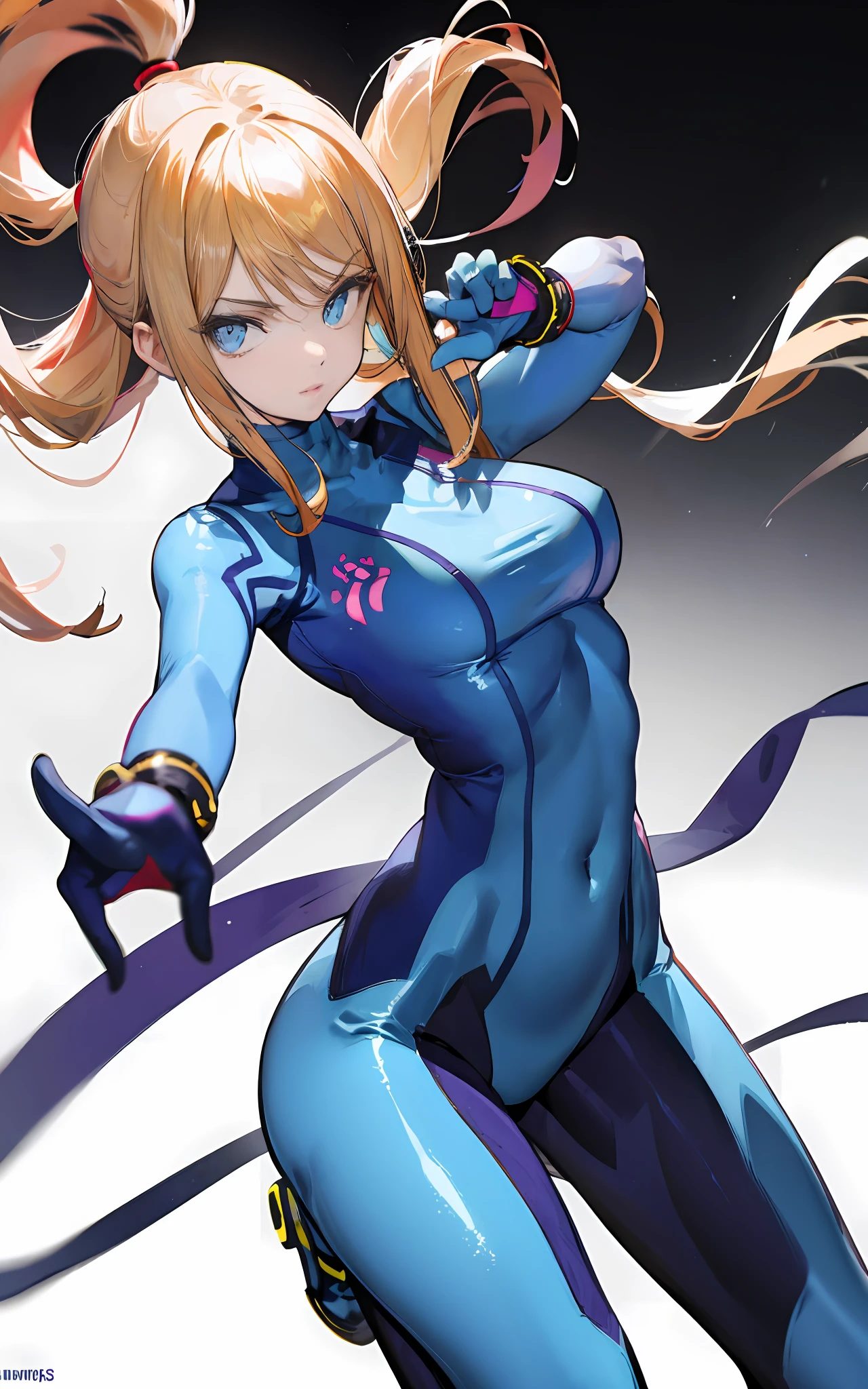 A close up of a person in a blue suit with a sword - SeaArt AI