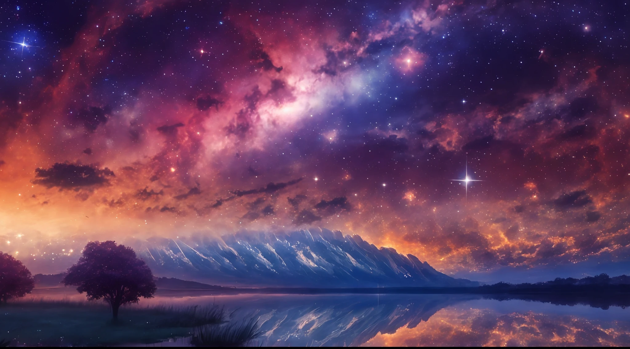 Beautiful starry sky，Deep in the dream，Galactic universe，Brilliant view