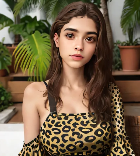 um close up de uma mulher usando um vestido de estampa de leopardo, julia sarda, 19-year-old girl, Violeta Myers, Mulher de 30 a...