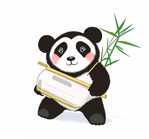 The panda is showing a new smart phone in the garden with the happy face  4857831 Vector Art at Vecteezy