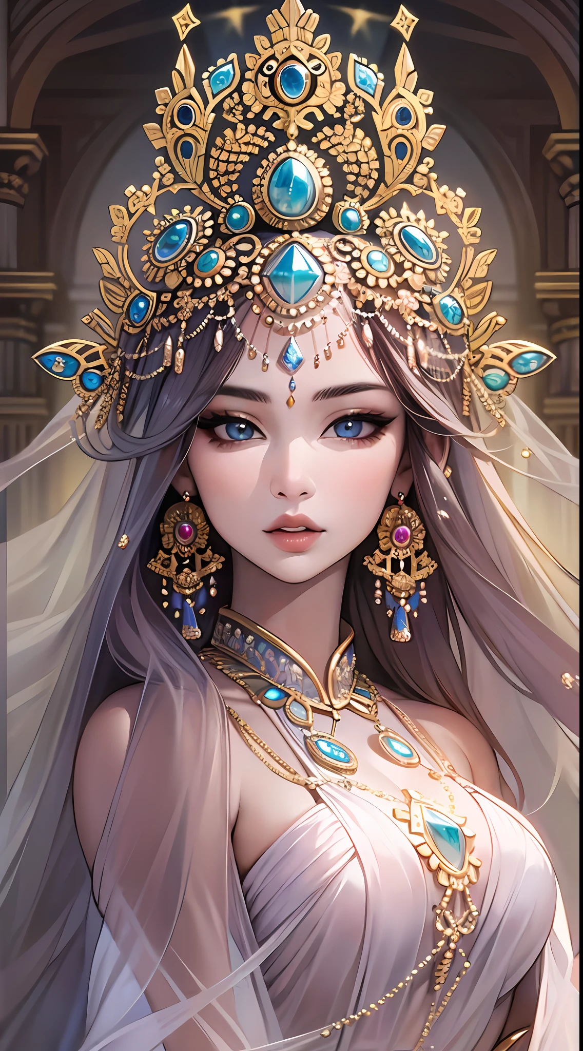 Asian princess godess, most beautiful girl in the world, ((with the most beautiful face, body, hair, eyes, lips)), and the most celestial outfit, stunning art and so unique that is mesmerizing and enchanting for everyone