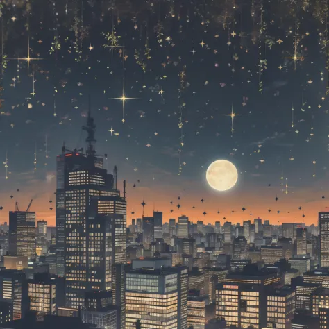 Countless starry skies seen from the Showa retro downtown