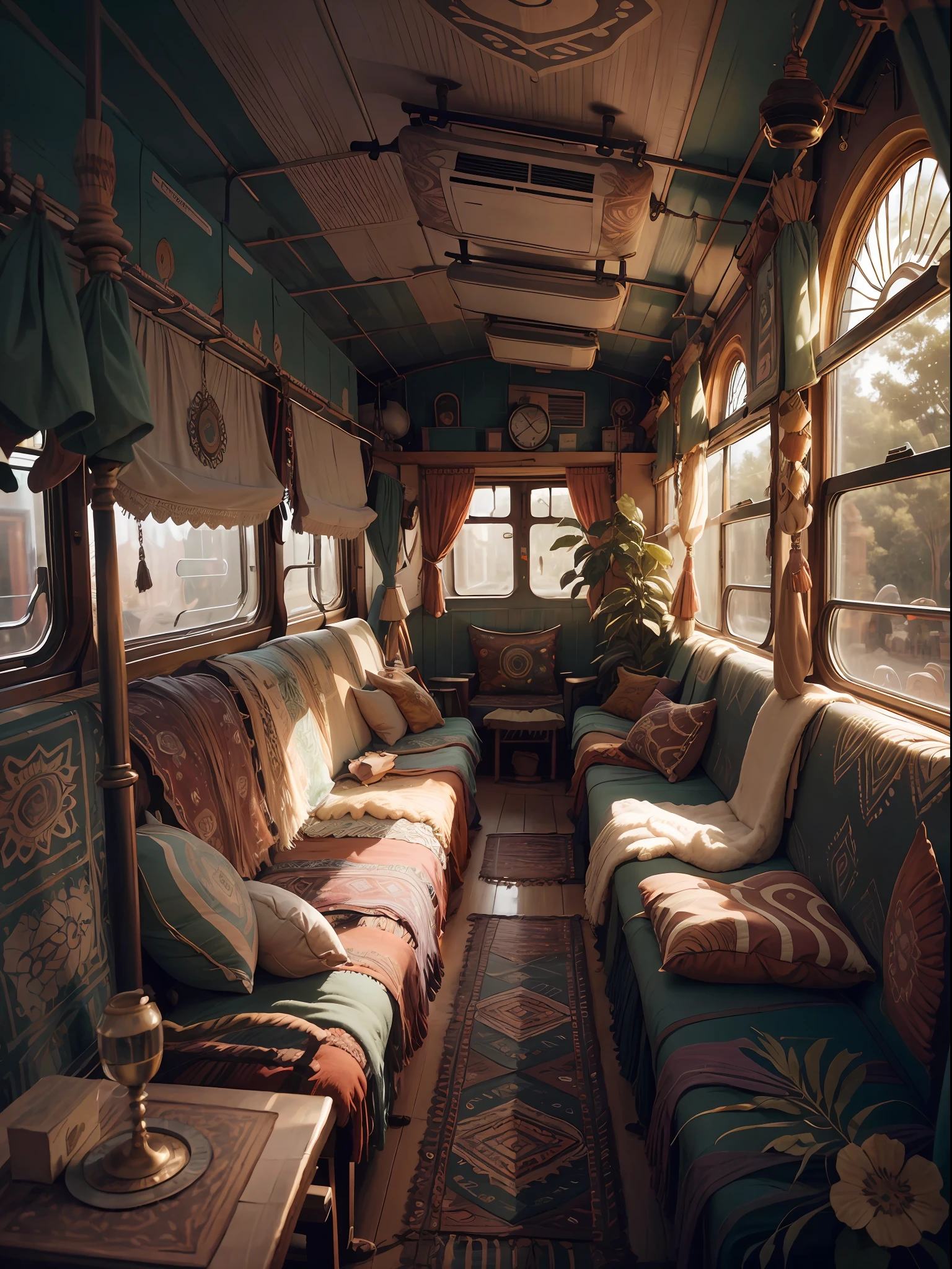 trem bohoai, train interior