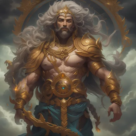 Do reino da mitologia antiga, Here is a powerful figure who embodies the essence of divine power – a man of strength and wisdom....
