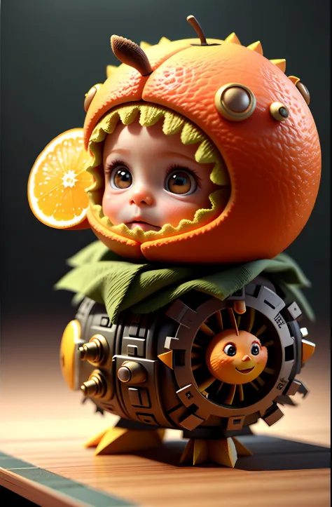 cute baby orange, octane render, unreal engine, highly detailed, intricate