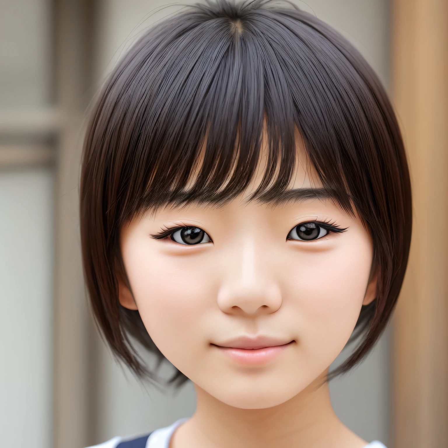 A close up of a young asian woman with a short hair - SeaArt AI