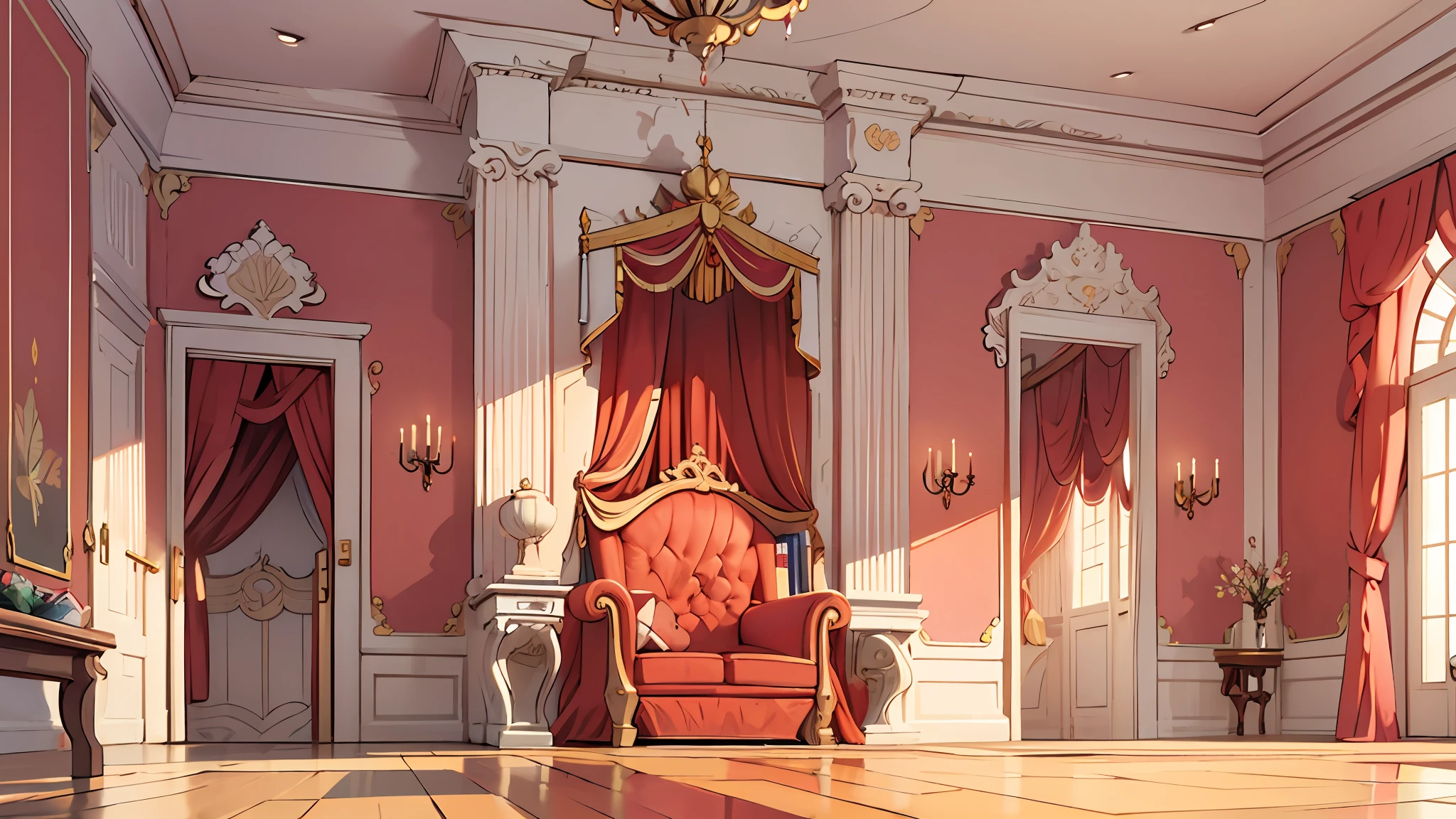 Une chambre royale en dessin animé