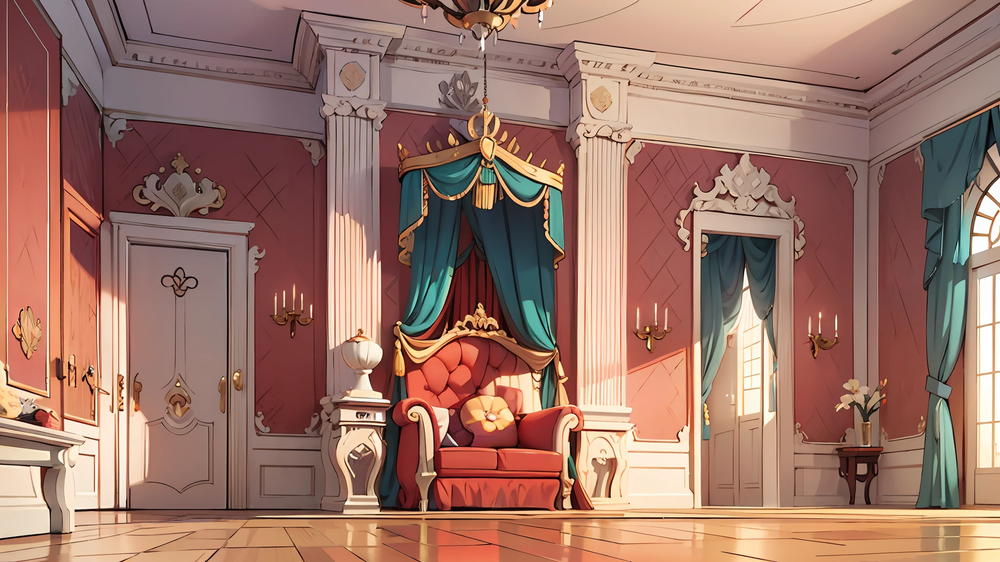 Une chambre royale en dessin animé