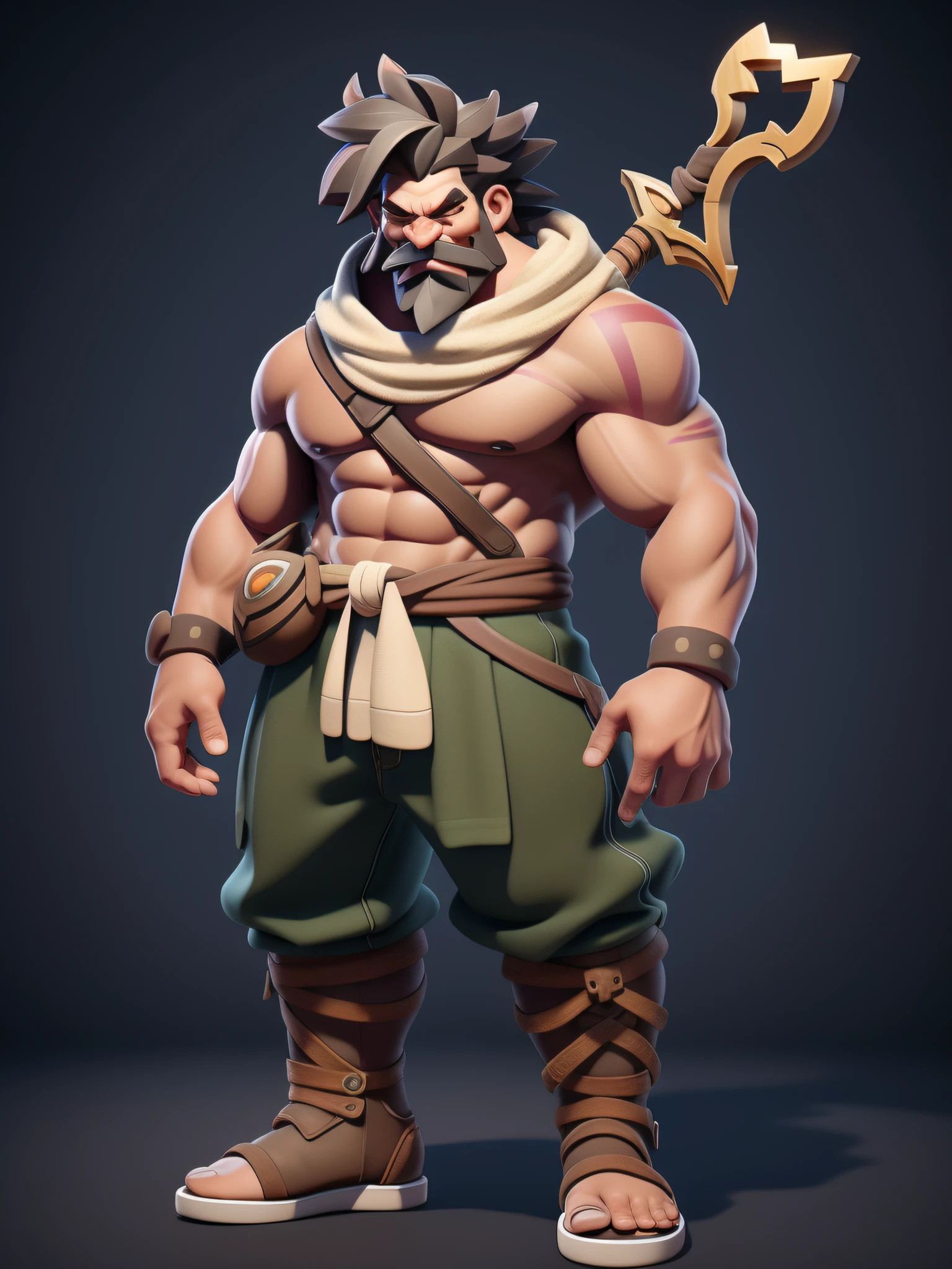 1 Menino original，Corpo inteiro como，（Versão Q do desenho animado europeu e americano，Renderização de modelo 3D，Estilo bárbaro primitivo），Arqueiro magro，Decoração floral，bárbaros，Estilo Clash Royale，renderização de modelo de desenho animado，Baixo poli，olho altamente detalhado、rosto lindo，Mini anão，Detalhes complicados，Pintura de corpo inteiro em pé，fundo branco，obra-prima，melhor qualidade，melhor resolução，8K