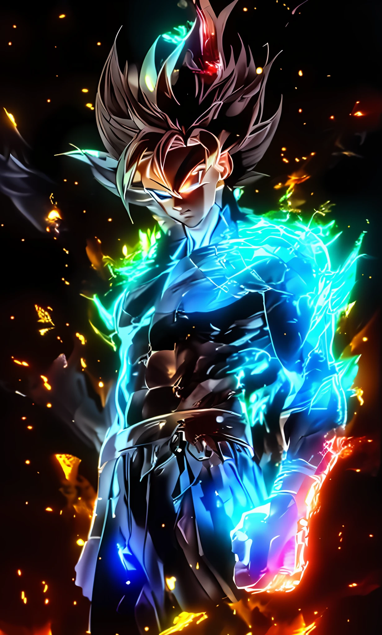 a close up of a person with a very large body and a very big body, ultra instinct, an epic anime of a energy man, 4 k manga wallpaper, super saiyan blue, anime wallaper, 4k anime wallpaper, anime wallpaper 4k, anime wallpaper 4 k, character dragonball, highly detailed portrait of goku, human goku, super saiyan goku