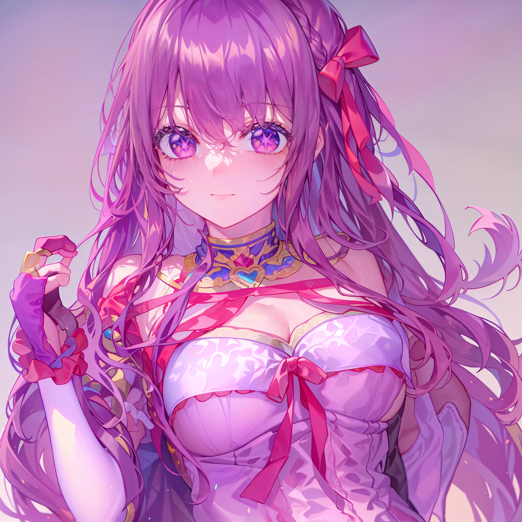 (Masterpiece), (Best quality), (Ultra detailed), Intricate details, Detailed beautiful face and eyes, Yuri Sakazaki, 1girll, Solo, Purple eyes, Brown hair, Long hair gathered in a braid, Red hair ribbon, Fingerless gloves, mitts, Pantyhose, pleated_Skirt, Torn pants, Short sleeves, NSFW, Fingers in the mouth, back facing the camera.Bare belly and thighs