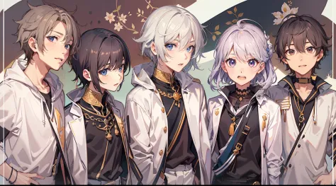 /imagine prompt: Four novice players standing together, with curious and excited expressions, by Manhua --niji 5