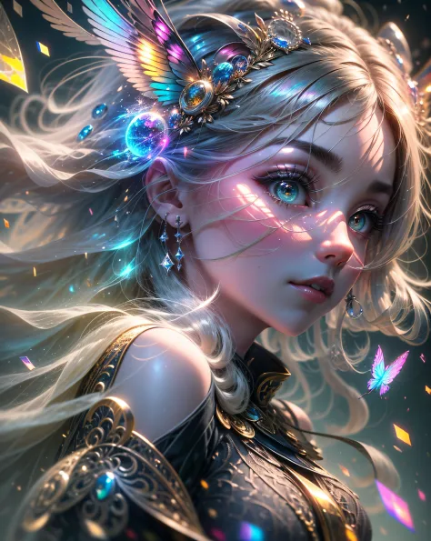 （（（tmasterpiece）））， （（（best qualtiy）））， （（ultra - detailed））， （highly detailed CGillustration）， （（Extremely refined and beautiful）），（1girll），（A face：1.5）， Movie light， Create stunning fantasy artwork，Imitate the style of the current masters。The work should...