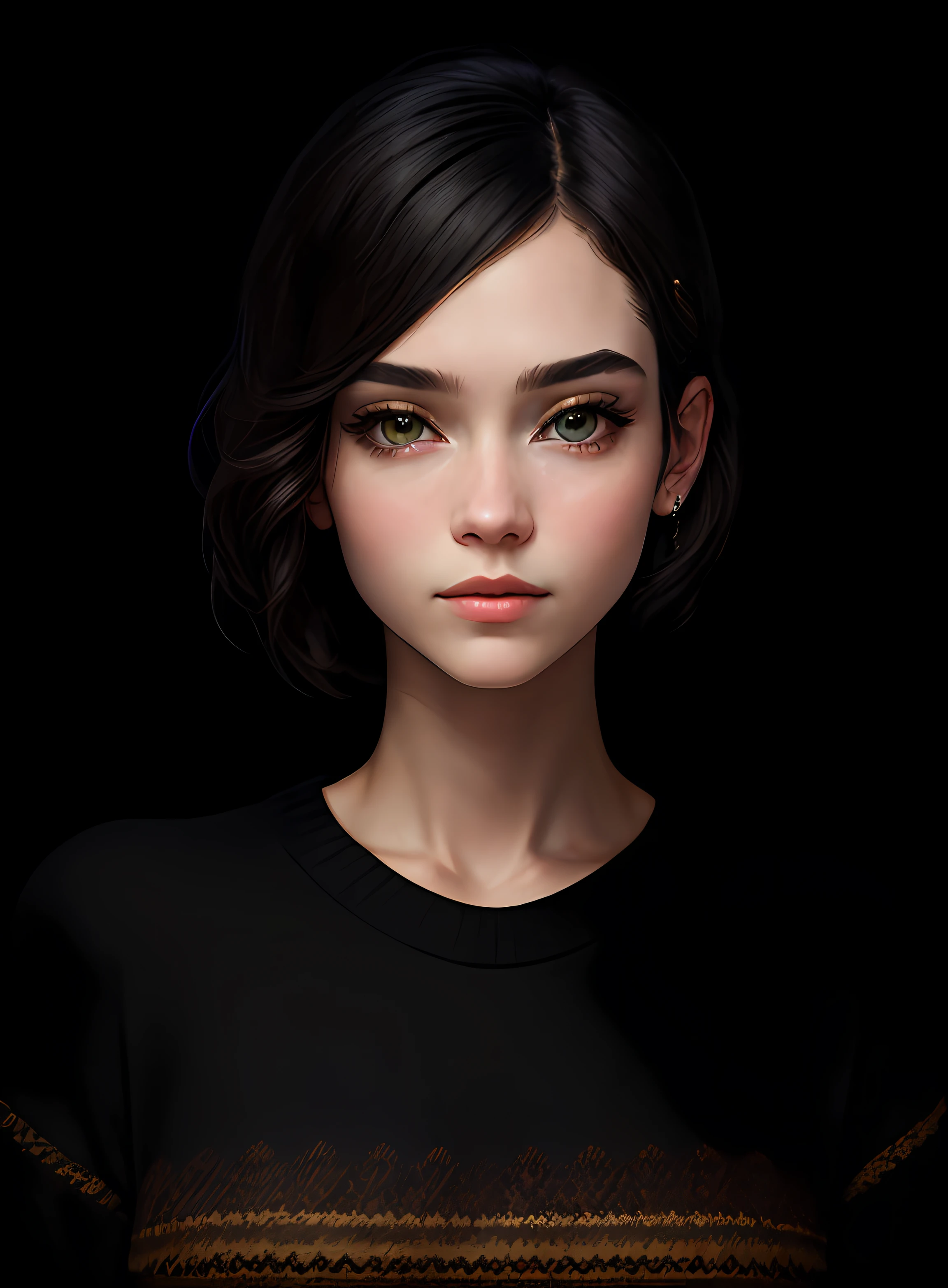 (masterpiece:1.3), (8k, photorealistic, RAW photo, best quality: 1.4), (1girl), beautiful face, (realistic face), (black hair, short hair:1.3), beautiful hairstyle, realistic eyes, beautiful detailed eyes, (realistic skin), beautiful skin, (sweater), absurdres, attractive, ultra high res, ultra realistic, highly detailed, golden ratio