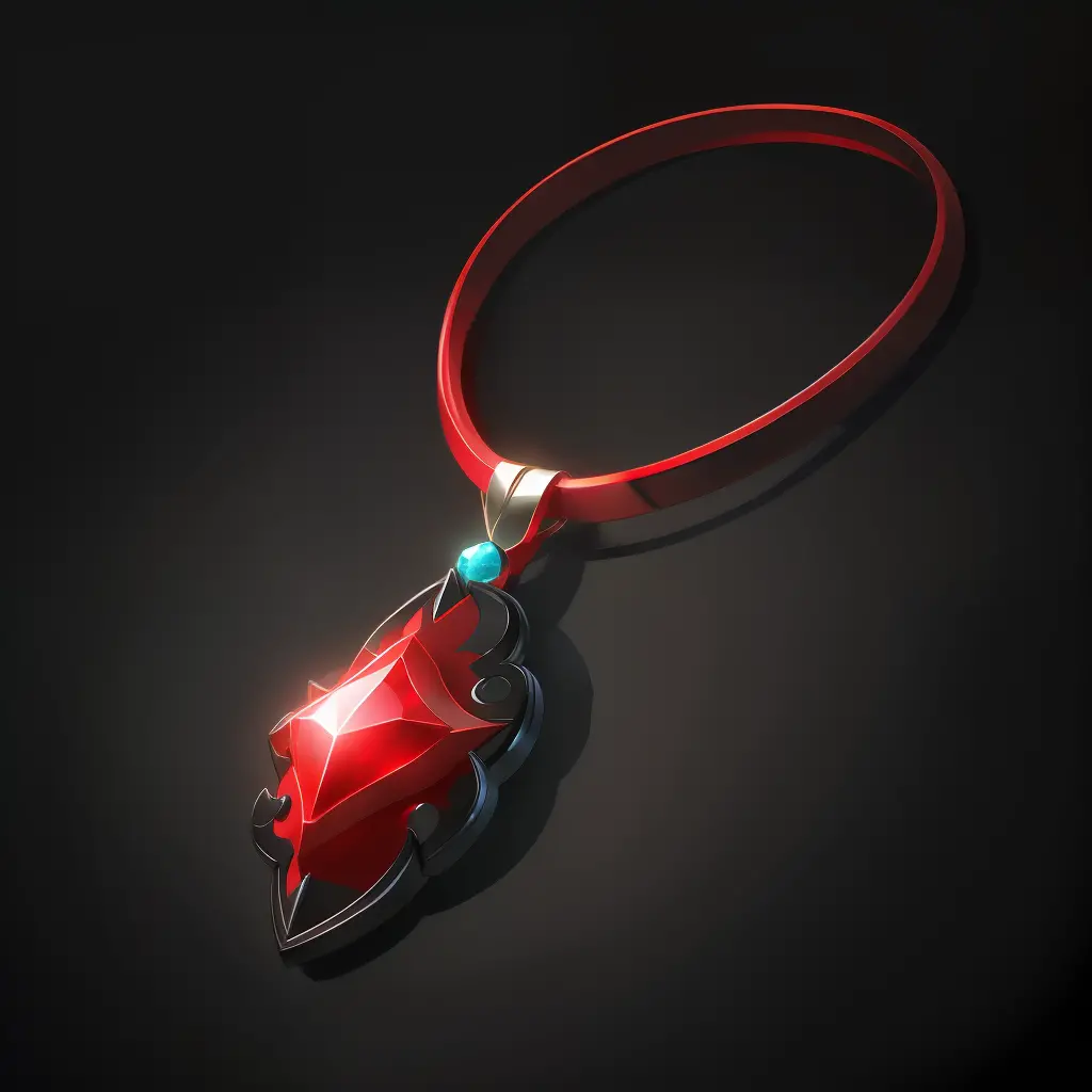 {Intricate magic necklace made of black and red titanium steel}，Cartoony，blossoms，gameicon（tmasterpiece）