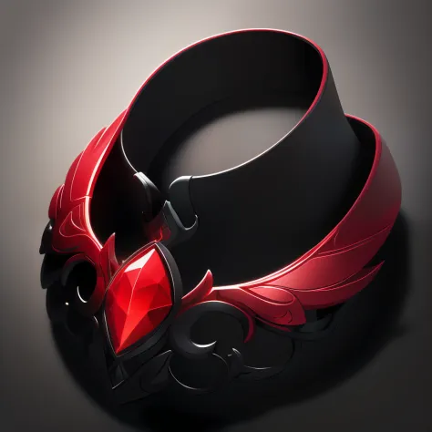 {Intricate magic necklace made of black and red titanium steel}，Cartoony，blossoms，gameicon（tmasterpiece）
