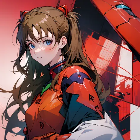 1 girl, Asuka, red clothes, Evangelion